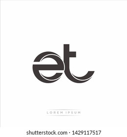 zt z t Initial Letter Split Lowercase Modern Monogram linked outline rounded logo