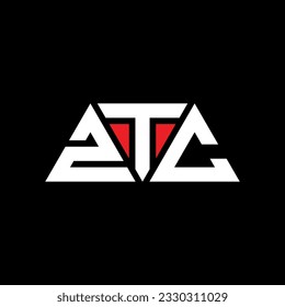 ZTC triangle letter logo design with triangle shape. ZTC triangle logo design monogram. ZTC triangle vector logo template with red color. ZTC triangular logo Simple, Elegant, and Luxurious design.