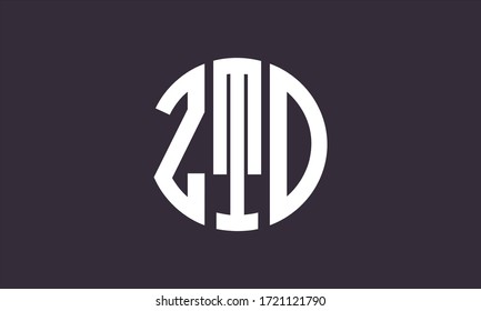 ZTD Circle Emblem Abstract Monogram Letter Mark Vector Logo Template