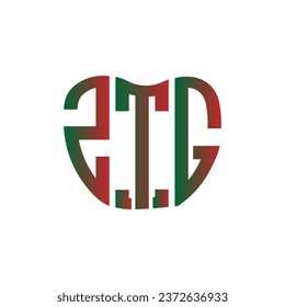 ZTG Brief Logo kreatives Design. ZTG einzigartiges Design.

