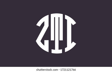 ZTI Circle Emblem Abstract Monogram Letter Mark Vector Logo Template