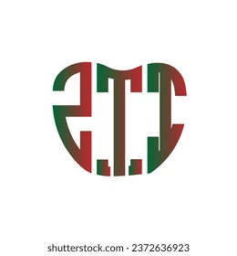 Diseño creativo del logo de la carta ZTI. Diseño único de ZTI.
