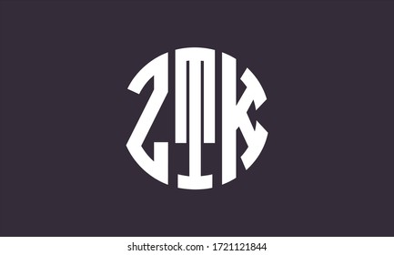 Plantilla de logotipo de marca vectorial de letra monográfica circular ZTK