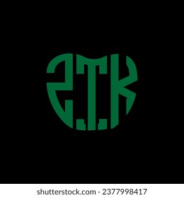Diseño creativo del logo de la carta ZTK. Diseño único de ZTK.
