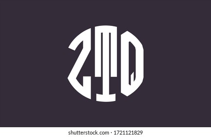 ZTQ Circle Emblem Abstract Monogram Letter Mark Vector Logo Template