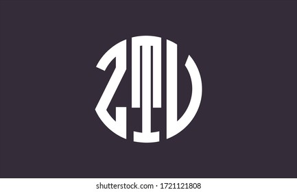 Plantilla de logotipo de marca vectorial de letra monograma abstracta de círculo de ZTV