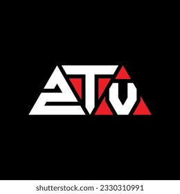 ZTV triangle letter logo design with triangle shape. ZTV triangle logo design monogram. ZTV triangle vector logo template with red color. ZTV triangular logo Simple, Elegant, and Luxurious design.