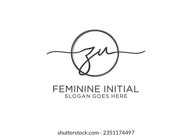 Zu handschrift Logo mit Kreis-Vorlage Vektorlogo der ersten Signatur, Hochzeit, Mode, Blumen und botanisch mit kreativen Vorlage.