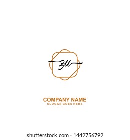 ZU Initial handwriting logo template vector