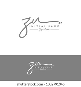ZU Initial letter handwriting and signature logo.