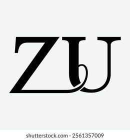 zu initial letter logo design symbol monogram