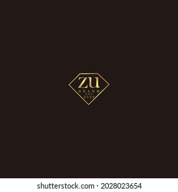 ZU Erstmaliges Logo Diamant Luxus Hochzeits-Illustration
