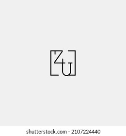 ZU initial logo in line concept in high quality professional design that will be best for companies