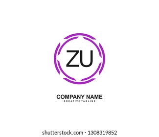 ZU initial logo template vector