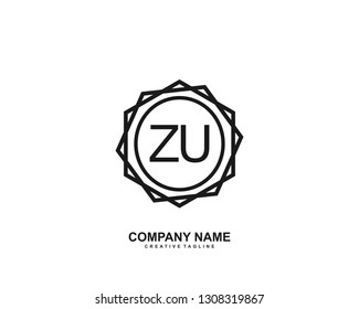 ZU initial logo template vector