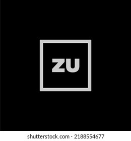 ZU erstes Monogramm-Logo mit kreativem quadratischem Design