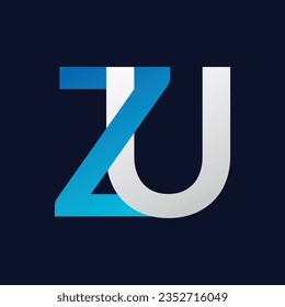 ZU Buchstabe bunter Logo im Kreis. Vektorlogo-Illustration.