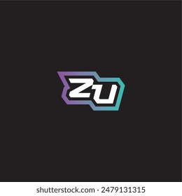 ZU Letter Dynamisches und gewagtes Konzept Modernes eSport Gaming Monogramm Logo