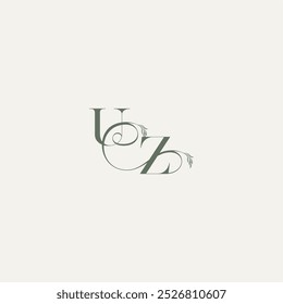 ZU Brief elegante und elegante Logo Bio-Haarlinie Logotyp Hochzeitskonzept Monogramm