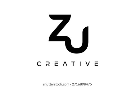 ZU Letter Monogramm Logo für moderne kreative Markenidentität