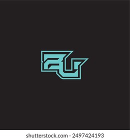 ZU Letter sportlich und fett Konzept blau esport dynamisch gaming monogram logo