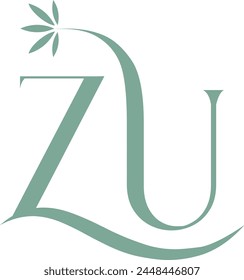 ZU Logo Design Vektorgrafik Vintage