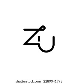 ZU Logo, ZU Monogram, Initial ZU Logo, Letter ZU Logo