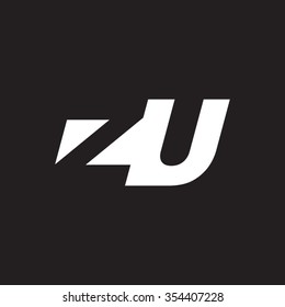 ZU negative space letter logo black background