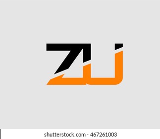 ZU negative space letter logo
