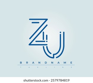 ZU Technology Letter Logo Template. This tech letter logo is a graphic mark that uses letters to represent a technology company.