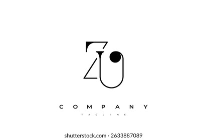 Design do logotipo da tipografia ZU. Representação de design de monograma elegante com as letras Z e U combinadas em um estilo de assinatura artística, proporcionando uma representação visual única e criativa.