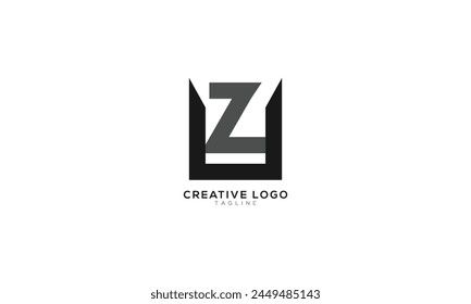 ZU UZ Abstraktes Initial Monogram Letter Alphabet Logo Design