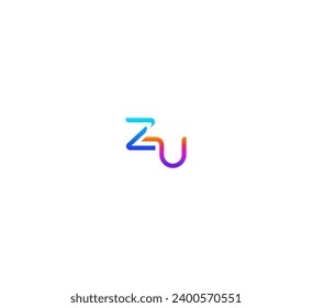 ZU, UZ Buchstaben Logo Design Template Elemente. Modernes abstraktes Logo für digitale Buchstaben. Vektorgrafik. Neues Modern-Logo.