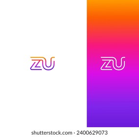 ZU, UZ Buchstaben Logo Design Template Elemente. Modernes abstraktes Logo für digitale Buchstaben. Vektorgrafik. Neues Modern-Logo.