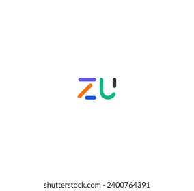 ZU, UZ Buchstaben Logo Design Template Elemente. Modernes abstraktes Logo für digitale Buchstaben. Vektorgrafik. Neues Modern-Logo.