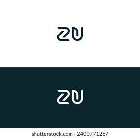 ZU, UZ Buchstaben Logo Design Template Elemente. Modernes abstraktes Logo für digitale Buchstaben. Vektorgrafik. Neues Modern-Logo.