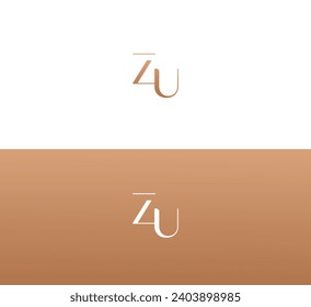 ZU, UZ Buchstaben Logo Design Template Elemente. Modernes abstraktes Logo für digitale Buchstaben. Vektorgrafik. Neues Modern-Logo.