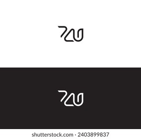 ZU, UZ Buchstaben Logo Design Template Elemente. Modernes abstraktes Logo für digitale Buchstaben. Vektorgrafik. Neues Modern-Logo.