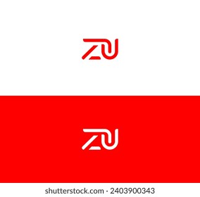 ZU, UZ Buchstaben Logo Design Template Elemente. Modernes abstraktes Logo für digitale Buchstaben. Vektorgrafik. Neues Modern-Logo.