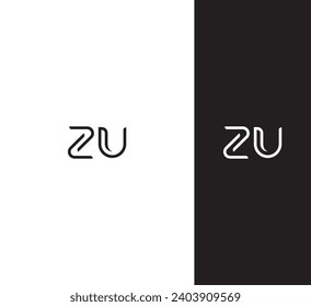 ZU, UZ Buchstaben Logo Design Template Elemente. Modernes abstraktes Logo für digitale Buchstaben. Vektorgrafik. Neues Modern-Logo.