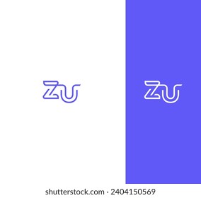 ZU, UZ Buchstaben Logo Design Template Elemente. Modernes abstraktes Logo für digitale Buchstaben. Vektorgrafik. Neues Modern-Logo.