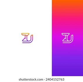 ZU, UZ Buchstaben Logo Design Template Elemente. Modernes abstraktes Logo für digitale Buchstaben. Vektorgrafik. Neues Modern-Logo.