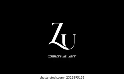 ZU, UZ, Z, U-Logo für abstrakte Buchstaben