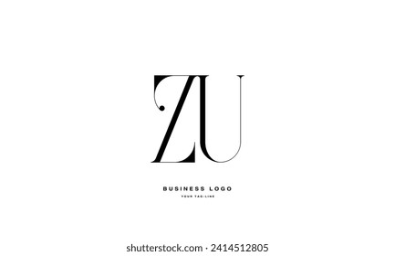 ZU, UZ, Z, U, Abstrakte Buchstaben Logo-Monogramm