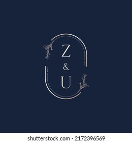 ZU wedding initial logo letters in high quality professional design that will print well across any print media