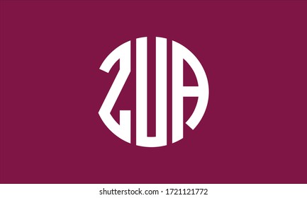 ZUA Circle Emblem Abstract Monogram Letter Mark Vector Logo Template