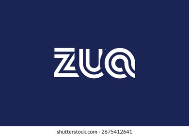 ZUA Creative Unique Modern Letter Logo Design. Elegant Monogram Logo Design with Decorative Elements and Typography
