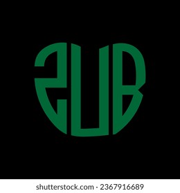 ZUB Brief Logo kreatives Design. ZUB einzigartiges Design.
