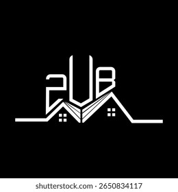 ZUB Real State logo design, ZUB simple and modern logo. ZUB luxurious alphabet design  