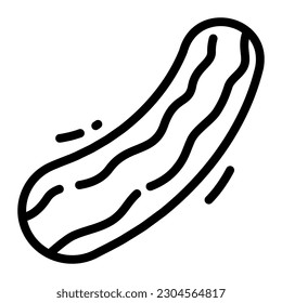 Zucchini Cucumber Simple Line Icon Logo Symbol